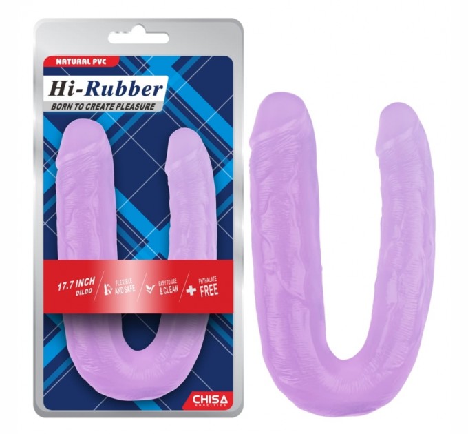 Фиолетовый двойной фаллоимитатор для мастурбации 17.7 Inch Dildo Chisa