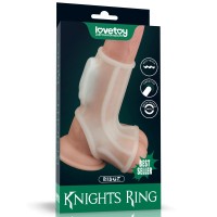 Насадка на пенис Lovetoy Vibrating Ridge Knights Ring with Scrotum Sleeve