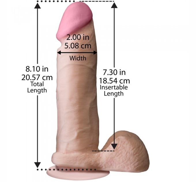 Фаллоимитатор Doc Johnson The Realistic Cock 8 inch White - ULTRASKYN, Vack-U-Lock, диаметр 5,1см