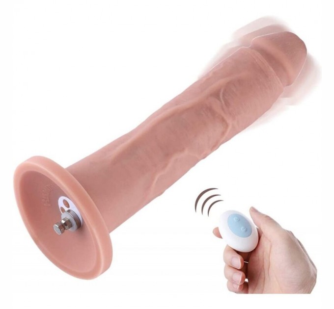 Фаллоимитатор 10.2″ с вибрацией для секс-машин Hismith Silicone Dildo with Vibe съемный коннектор