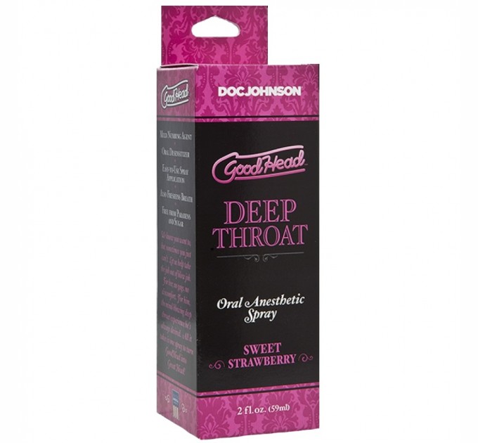 Спрей для минета со вкусом клубники Doc Johnson GoodHead Deep Throat Spray Sweet Strawberry 59 мл (SO2801)