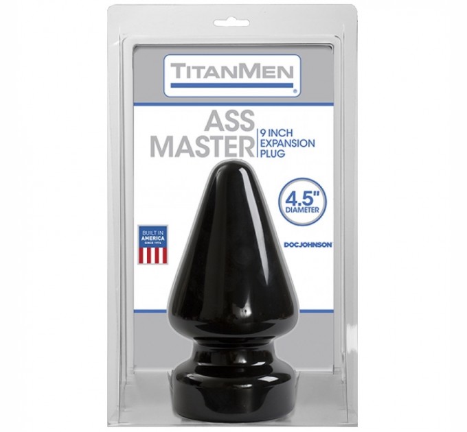 Пробка для фистинга Doc Johnson Titanmen Tools - Butt Plug - Ass Master 231х114 мм Черный (SO2812)