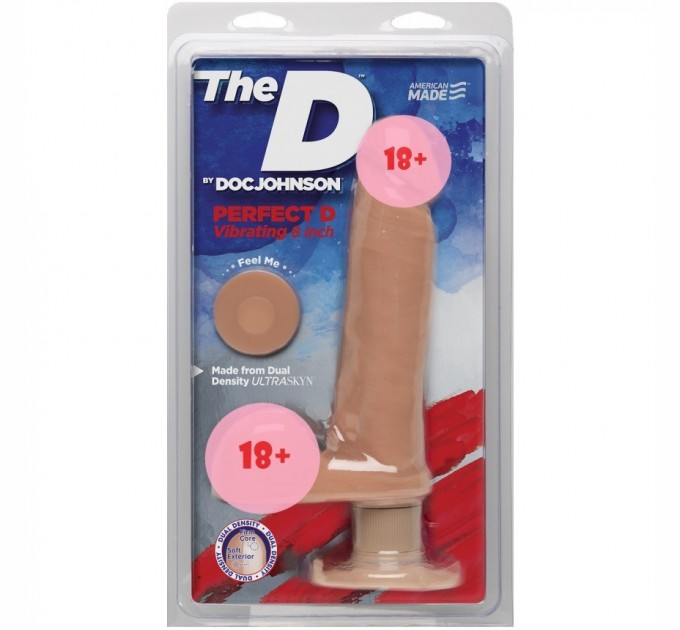 Фаллоимитатор Doc Johnson The D - Perfect D - Vibrating 8 Inch With Balls (SO1579)