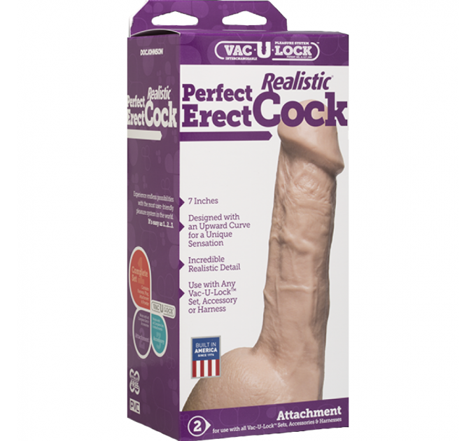 Фаллоимитатор Doc Johnson - 7 Inch Realistic Perfect Erect Cock - Vanilla