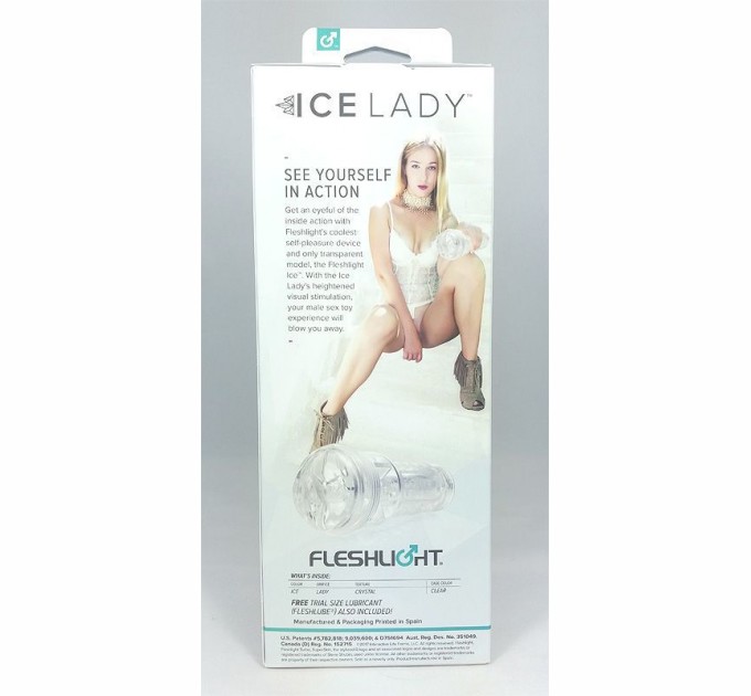 Мастурбатор вагина Fleshlight Ice Lady Crystal полупрозрачный материал и корпус