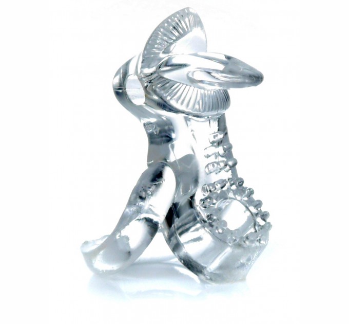 Эрекционное вибро кольцо BOYS of TOYS Tongue Vibro Cock Ring 9,5 см Clear BS6700051