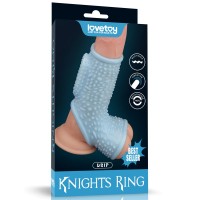 Насадка на пенис Lovetoy Vibrating Drip Knights Ring with Scrotum Sleeve Blue