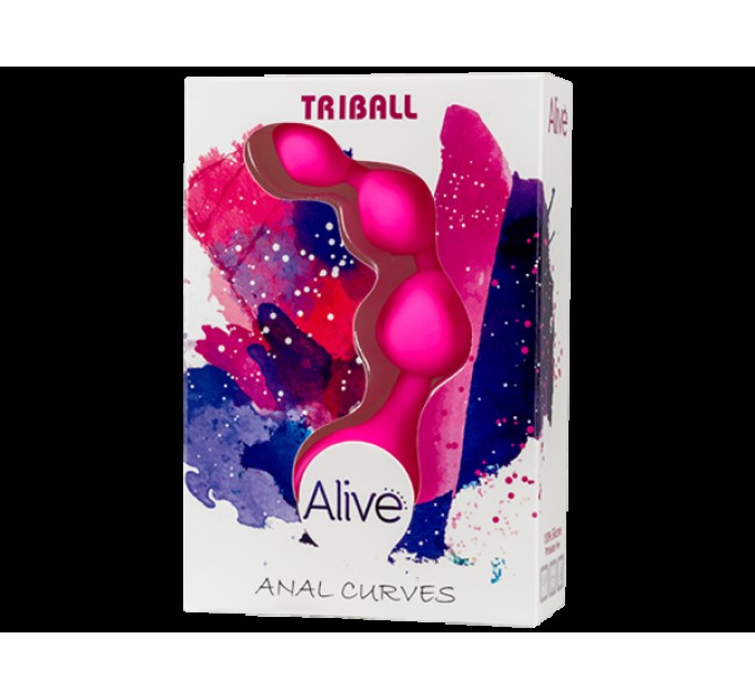 Анальные шарики Alive Triball Pink, силикон, макс. диаметр 2см