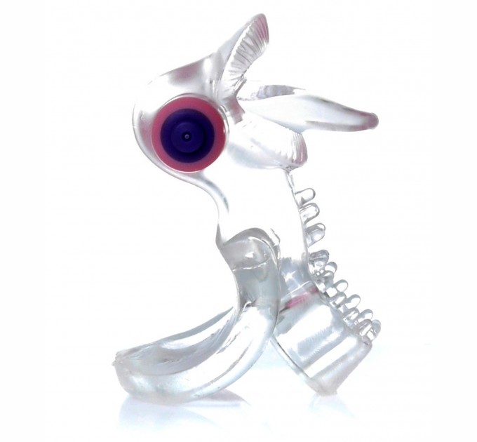 Эрекционное вибро кольцо BOYS of TOYS Tongue Vibro Cock Ring 9,5 см Clear BS6700051