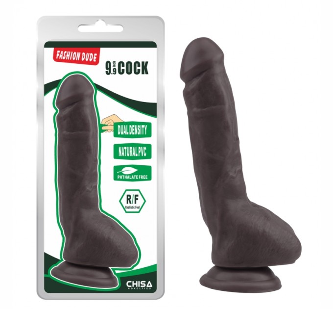 Черный фаллоимитатор на присоске Fashion Dude 9.9 Inch Cock Chisa