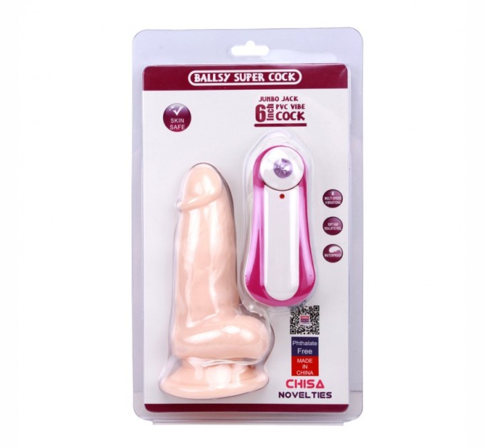 Вибратор конусной формы Chisa телесный Jumbo Jack 6 Vibrating Dildo