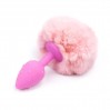 Силиконовая анальная пробка с розовым хвостиком Silicone Fur Tail Plug Vscnovelty