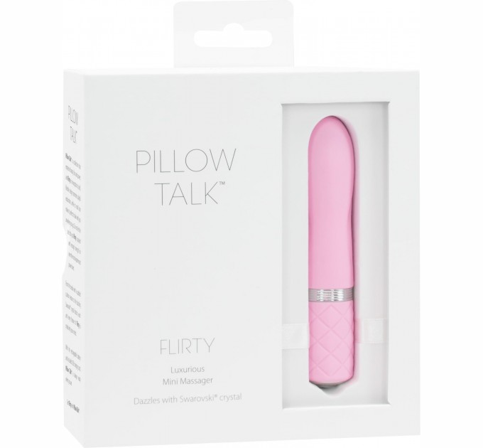 Роскошный вибратор PILLOW TALK - Flirty Pink с кристаллом Сваровски, гибкая головка