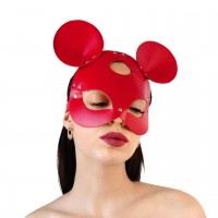 Кожаная маска зайки Art of Sex Mouse Mask Красный