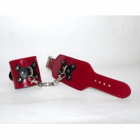 Кожаные наручники Scappa Красные HC-13