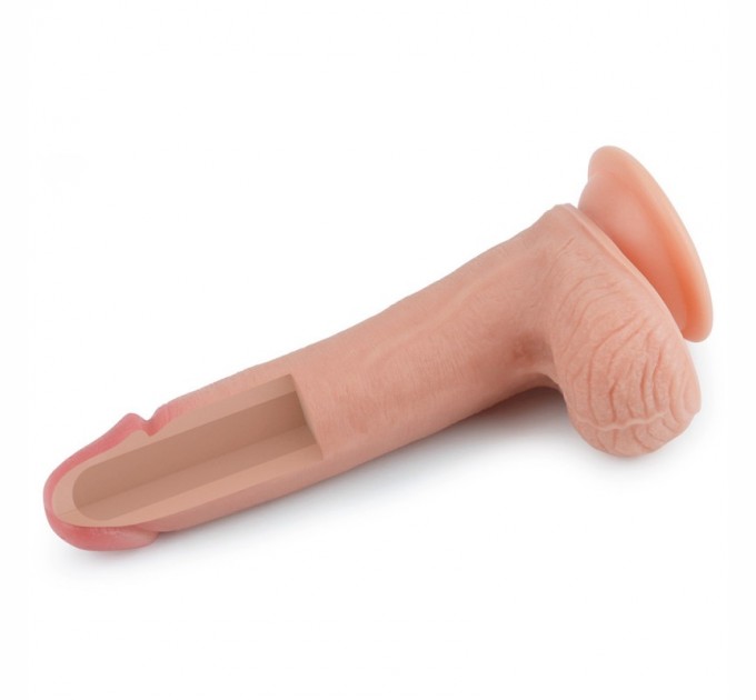 Фаллоимитатор из двойного слоя силикона телесный Lovetoy Dual layered Platinum Silicone Cock