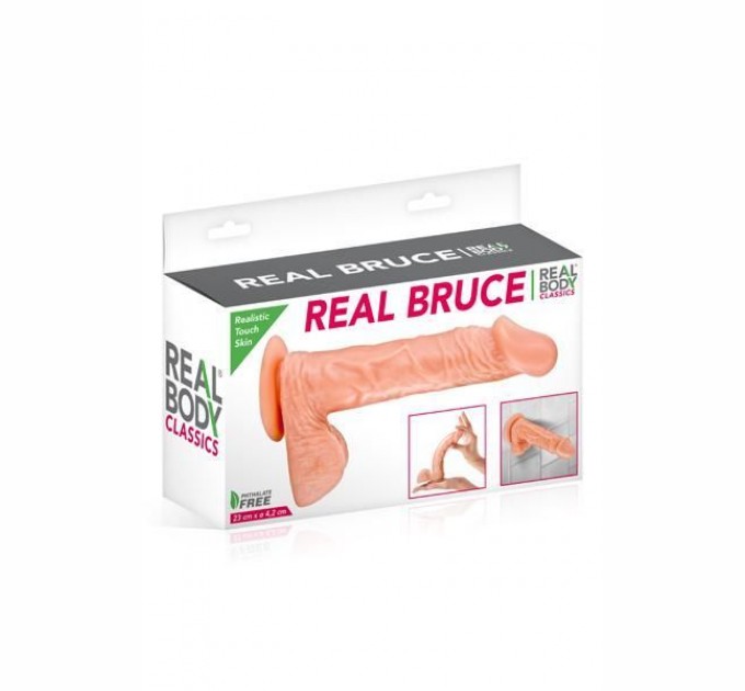 Фаллоимитатор Real Body - Real Bruce Flesh, TPE, диаметр 4,2см