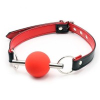 Красный силиконовый кляп для рта на ремешках Metal Rod Silicone Ball Gags Bdsm4u