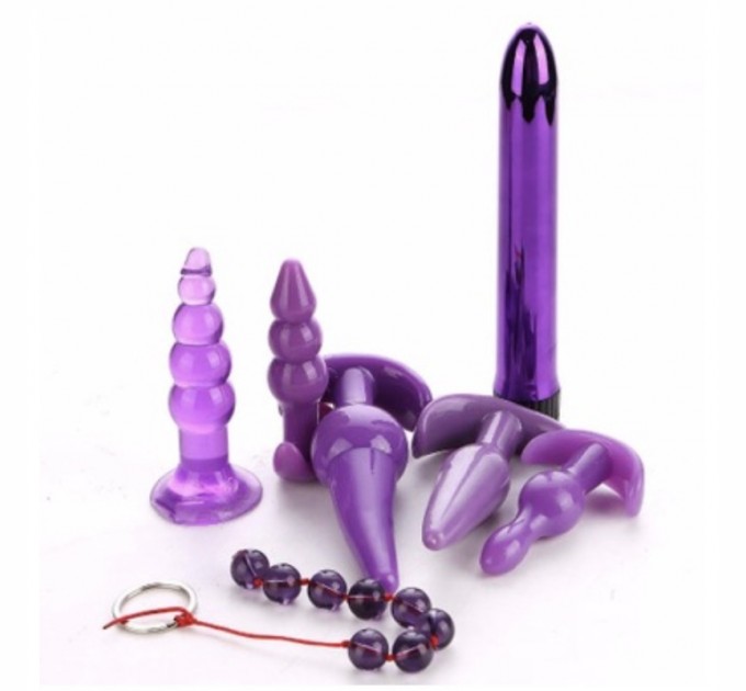 Универсальный набор анальных игрушек 7 в 1 Sex Suit Safety Silicone Purple Bdsm4u