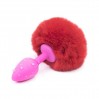 Силиконовая анальная пробка с красным хвостиком Silicone Fur Tail Plug Vscnovelty