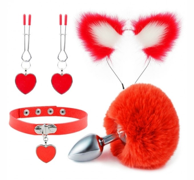 Красный нежный бдсм комплект Fur Sexy Kit Bdsm4u