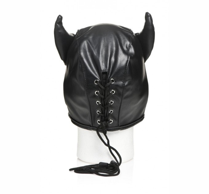 Маска Master Series Dungeon Demon Bondage Mask with Horns Black