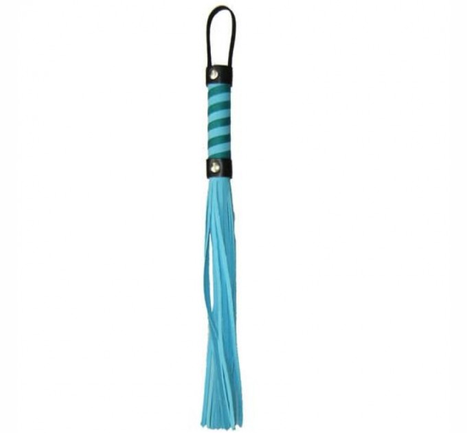 Строгая кожаная голубая плеть для ролевых игр Strict Leather Premium Flogger Bdsm4u