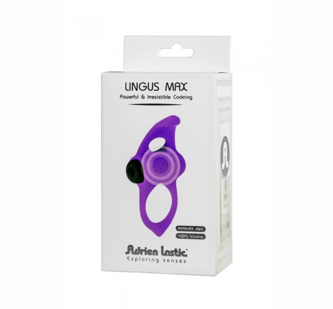 Эрекционное виброкольцо Adrien Lastic Lingus MAX Violet с язычком для стимуляции клитора