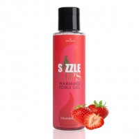 Согревающий массажный гель съедобный Sensuva - Sizzle Lips Strawberry клубника 125 мл (SO3210)