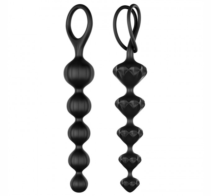 Набор анальных бус Satisfyer Beads Black, силикон, макс. диаметр 3,3см и 3,5см