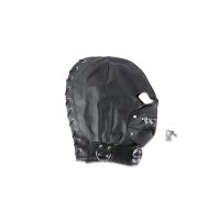 Шлем с молнией и шнуровкой Пикантные Штучки DP010 Черный