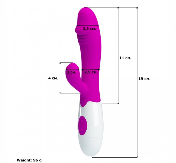 Вибратор с клиторальным отростком Amazonka Фиолетовый (23602)