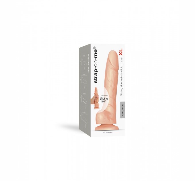 Реалистичный фаллоимитатор Strap-On-Me Sliding Skin Realistic Dildo Vanille - XL