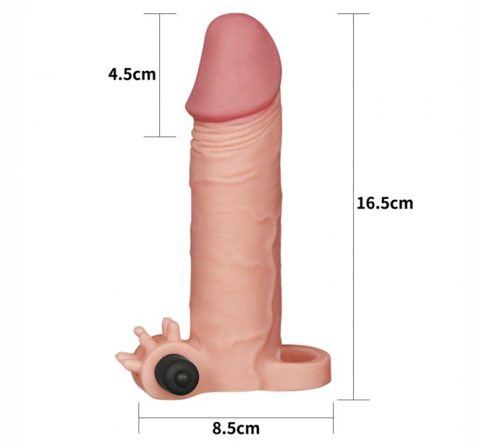 Супер реалистичная насадка с вибропулей Lovetoy Pleasure X Tender Vibrating Penis Sleeve