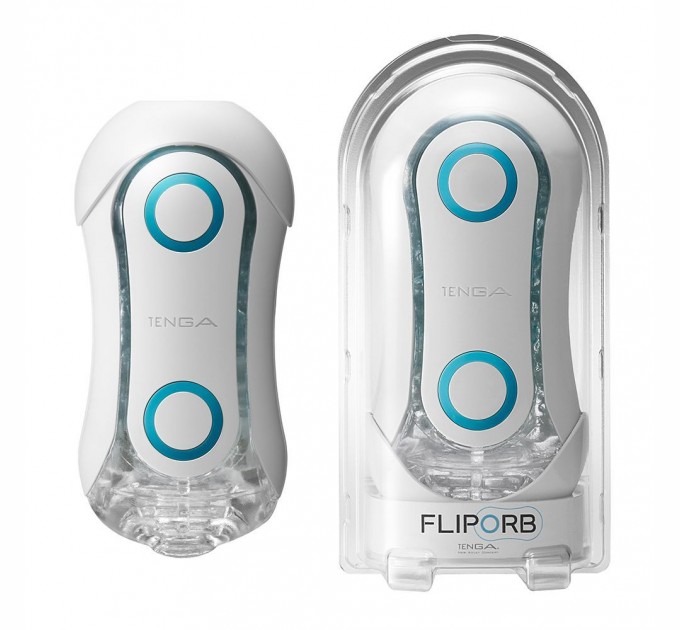 Мастурбатор Tenga FLIP ORB - Blue Rush, с изменяемым сжатием, со стимулирующими шариками внутри