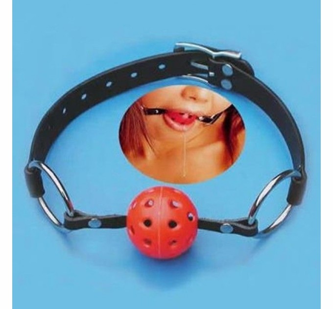 Красный дышащий кляп для рта Bdsm4u Breathable Ball Gag