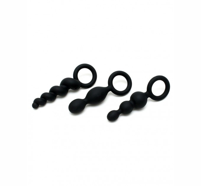 Набор анальных игрушек Satisfyer Plugs black set of 3 - Booty Call, макс. диаметр 3см