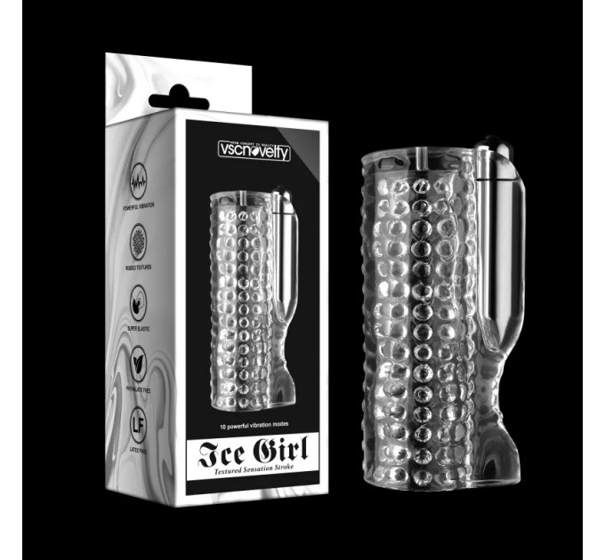 Прозрачный мастурбатор для мужчин 10 Speed vibration Ice Girl Textured Sensation Stroker Vscnovelty