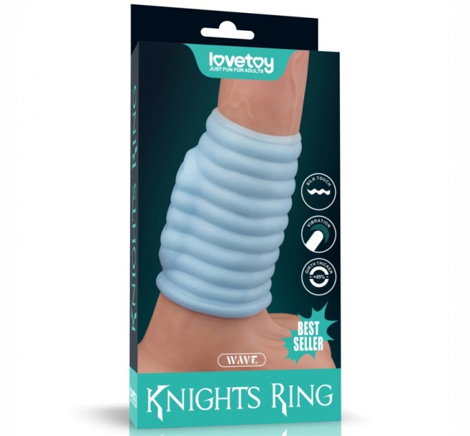 Насадка на пенис Lovetoy Vibrating Wave Knights Ring Blue