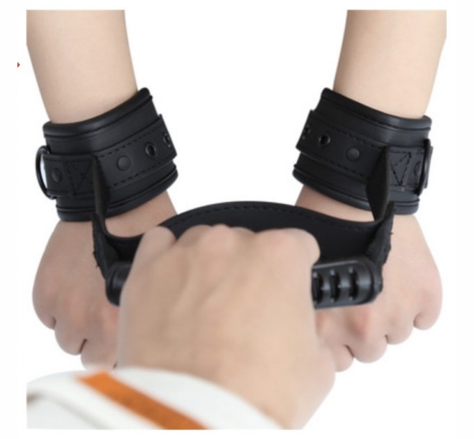 Регулируемые наручники с ручкой для партнера Bondage Handcuffs Bdsm4u