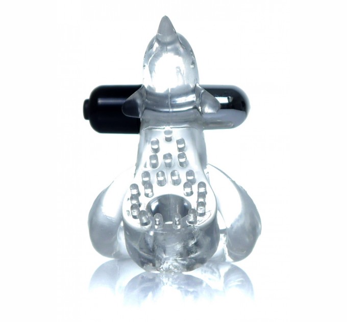 Эрекционное вибро кольцо BOYS of TOYS Dolphin Vibro CockRing 9 см Clear BS6700050