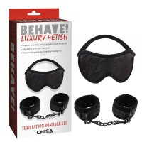 Черный набор из маски и наручников Chisa Temptation Bondage Kit