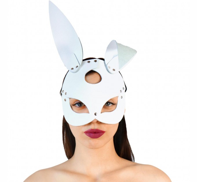 Кожаная маска Зайки Art of Sex Bunny mask Белый