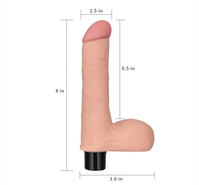 Реалистичный вибратор с мошонкой Lovetoy Real Softee Vibrating Dildo 8.0