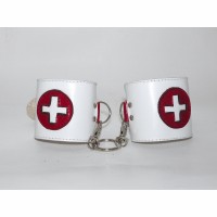 Кожаные наручники медсестра Scappa Белые HC-14
