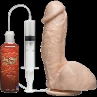 Кончающий фаллоимитатор Doc Johnson The Amazing Squirting Realistic Cock ПВХ диаметр 5,1см