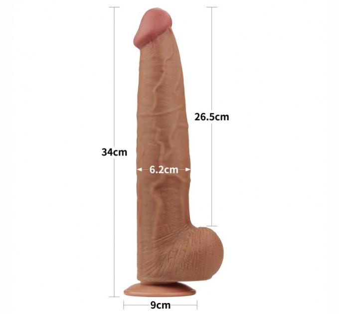 Фаллоимитатор King Sized Sliding Skin Dual Layer Dong Brown 13.5 Lovetoy