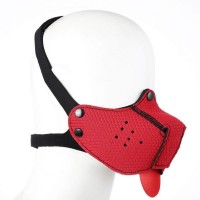 Неопреновая собачья маска на лицо Bdsm4u красная