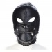 Кожаная черная маска с вырезами для глаз и молнией Bdsm4u Removable Zipper Mask