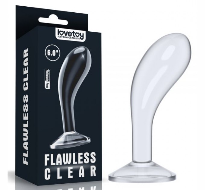 Безупречный анальный стимулятор Lovetoy Flawless Clear Prostate Plug 15 см Прозрачный